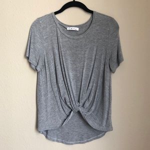 Anthro Heather Grey Knotted Tee